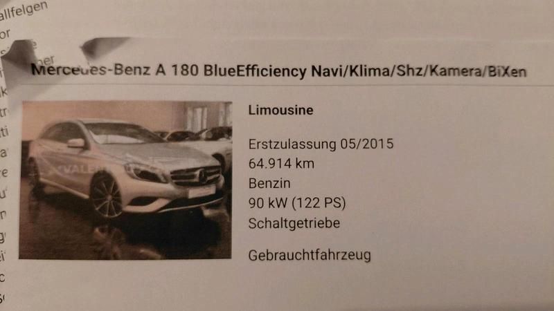 Gebraucht Mercedes A180 122 PS (89 kW) 2015 Silber Limousine