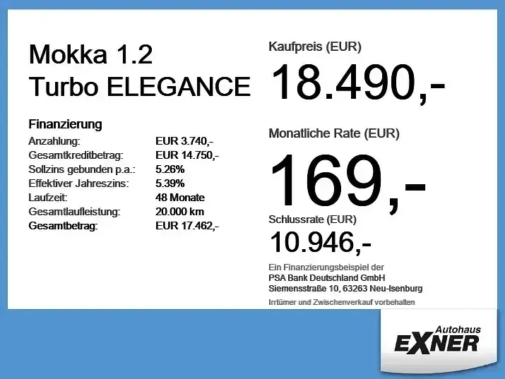 Gebraucht Opel Mokka Elegance 131 PS (96 kW) 2024 Perla schwarz SUV