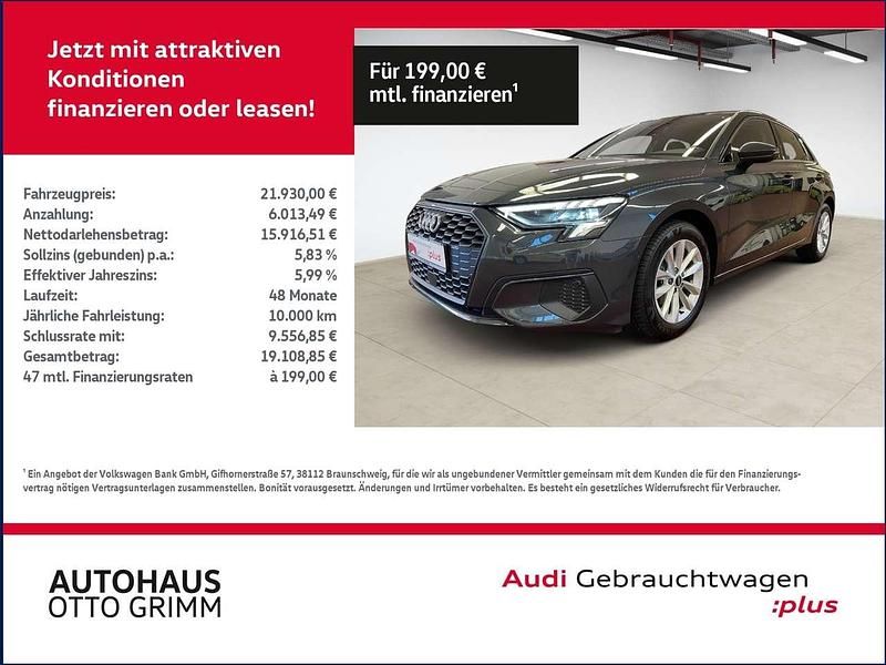 Manhattengrau metallic Gebraucht 2022 Audi A3 Sportback S-Line Kombi | 21.929 € (Fairer Preis) - Bild 1/4