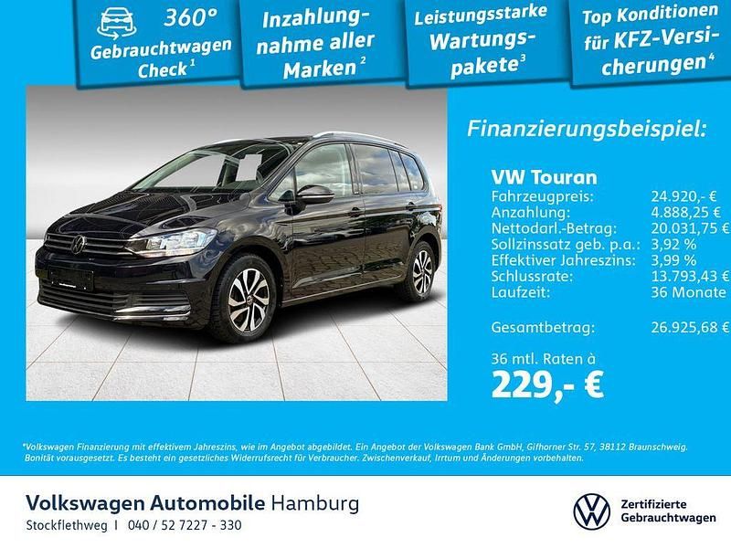 2t deep black perleffekt Gebraucht 2021 VW Touran Active Van / Kleinbus | 24.920 € (Guter Preis) - Bild 1/3