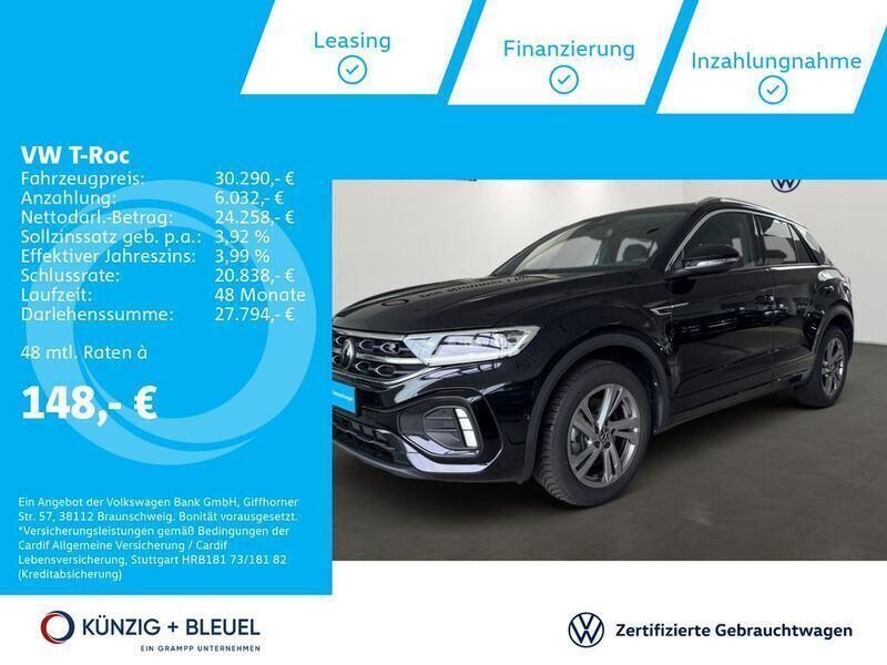 Schwarz Gebraucht 2024 VW T-Roc R-line SUV | 32.780 € (Fairer Preis) - Bild 1/4