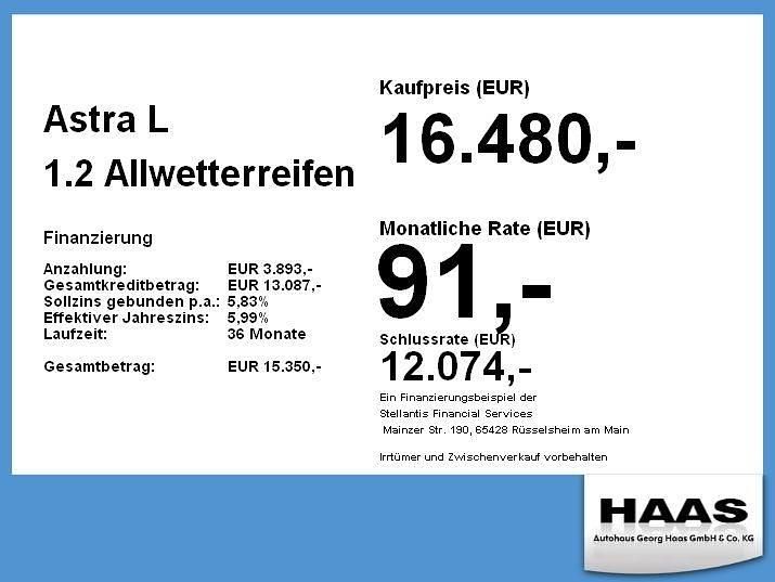 Gebraucht Opel Astra Edition 110 PS (80 kW) 2024 Lackierung schwarz perla nera/typ aussen (metallic) Limousine