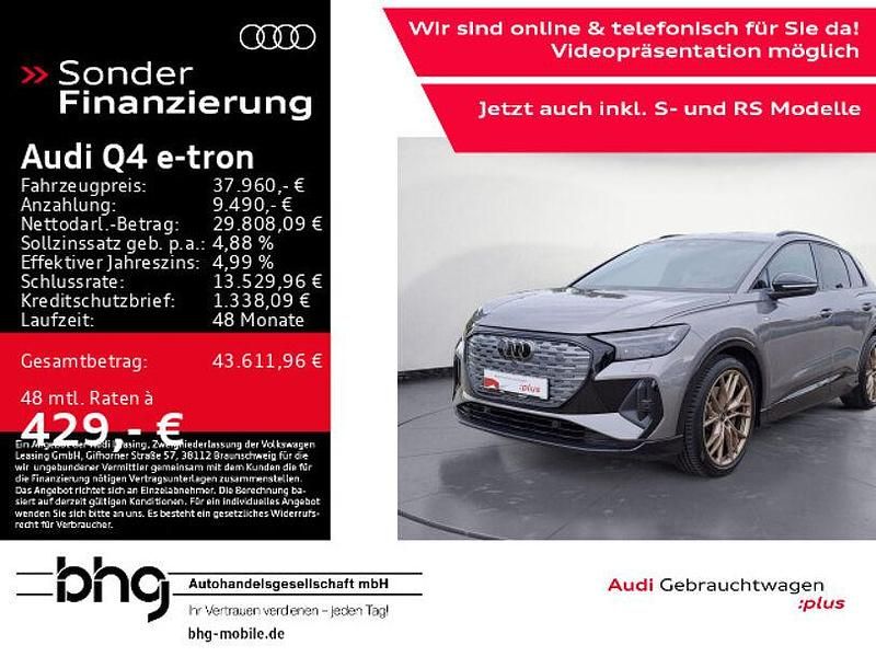 Taifungrau metallic Gebraucht 2022 Audi Q4 e-tron S-Line SUV | 37.960 € (Fairer Preis) - Bild 1/4