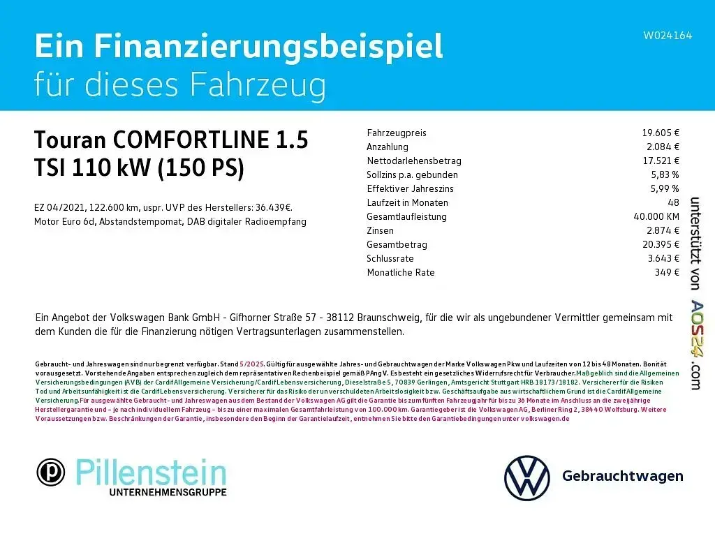 Gebraucht VW Touran Comfortline 150 PS (110 kW) 2021 Silberreflexsilber Van / Kleinbus