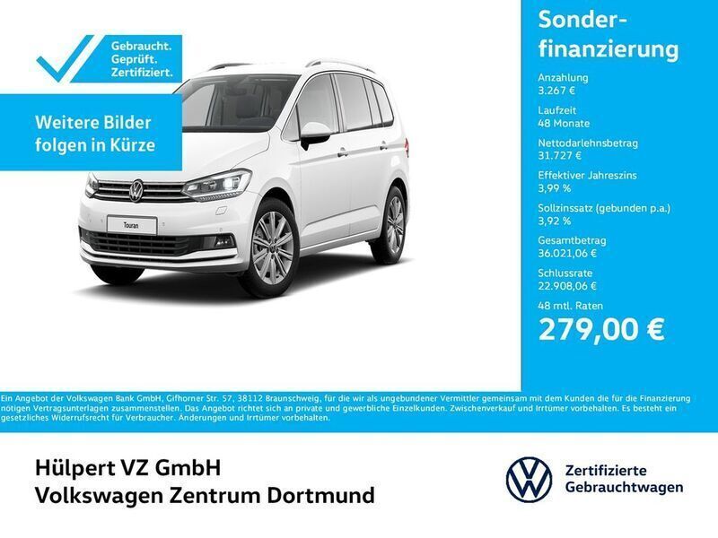 Oryxweiß perlmutteffekt Gebraucht 2024 VW Touran Highline Van / Kleinbus | 34.994 € (Fairer Preis) - Bild 1/4
