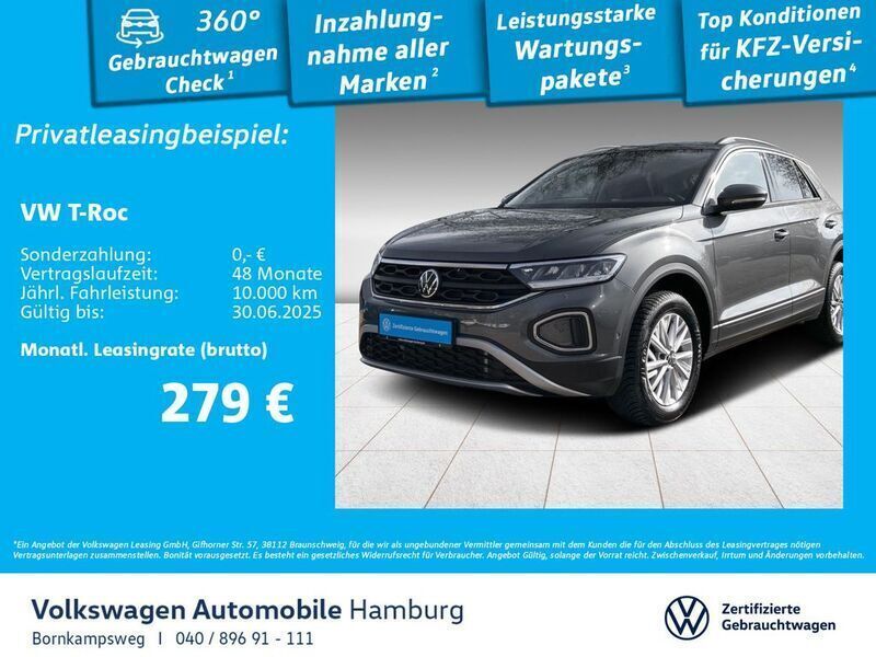 X3 indiumgrau metallic Gebraucht 2024 VW T-Roc Life SUV | 29.888 € (Fairer Preis) - Bild 1/3