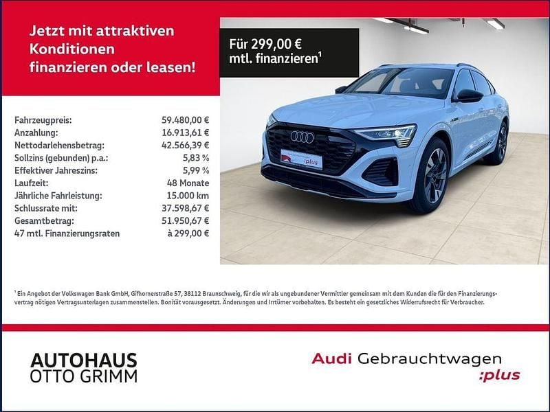 Weiß (gletscherweiß metallic) Gebraucht 2023 Audi Q8 e-tron S-Line SUV | 59.479 € (Superpreis) - Bild 1/4