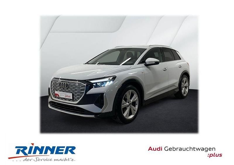 Gletscherweiß metallic Gebraucht 2022 Audi Q4 e-tron S-Line SUV | 26.630 € (Guter Preis) - Bild 1/4