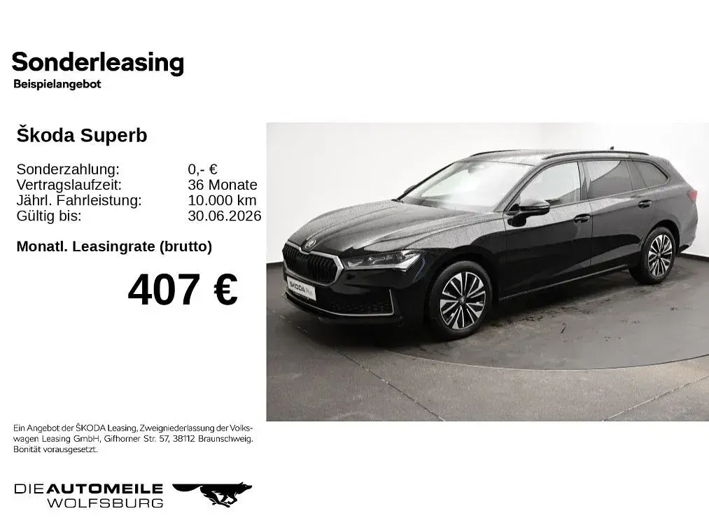 Brugt Skoda Superb Selection 150 HK (110 kW) 2025 Sort Stationcar