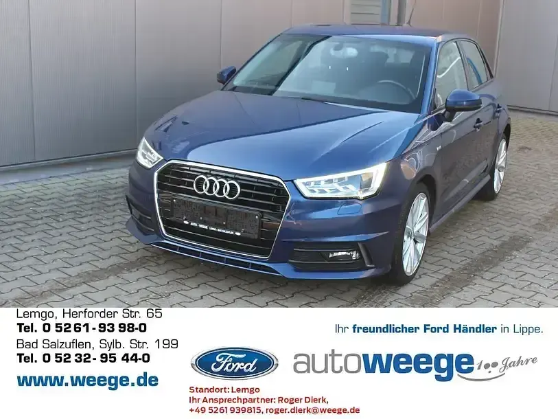 Second-hand Audi A1 Basis 95 CP (69 kW) 2016 Albastru Hatchback