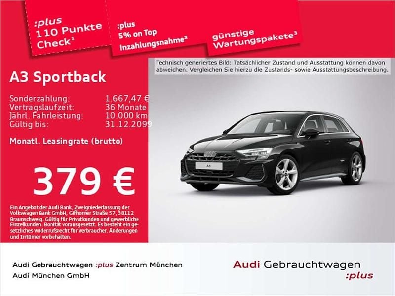 Gebraucht Audi A3 S-Line 150 PS (110 kW) 2025 Mythosschwarz metallic Limousine