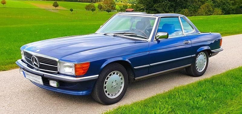 Blau Gebraucht 1988 Mercedes SL300 Cabrio | 33.900 € - Bild 1/4