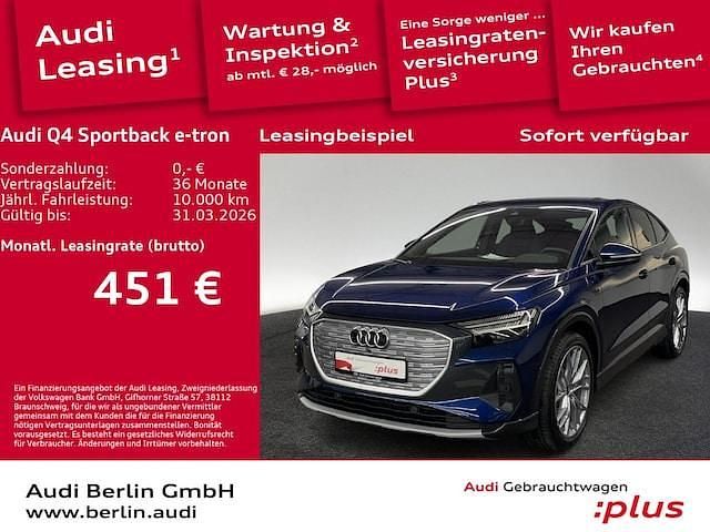 Navarrablau metallic Gebraucht 2025 Audi Q4 Sportback e-tron Ambiente SUV | 43.950 € - Bild 1/3