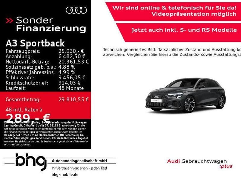 Grau Gebraucht 2021 Audi A3 e-tron Ambiente Kleinwagen | 25.930 € (Fairer Preis) - Bild 1/4