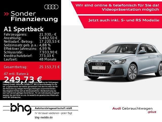 Pfeilgrau perleffekt Gebraucht 2024 Audi A1 Sportback Advanced Plus Kleinwagen | 21.930 € (Guter Preis) - Bild 1/3