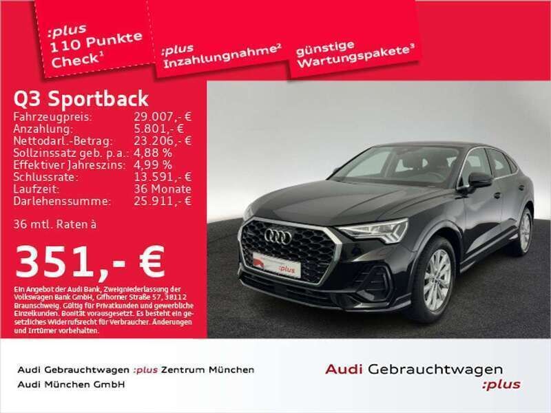 Mythosschwarz metallic Gebraucht 2020 Audi Q3 SUV | 29.007 € (Fairer Preis) - Bild 1/2