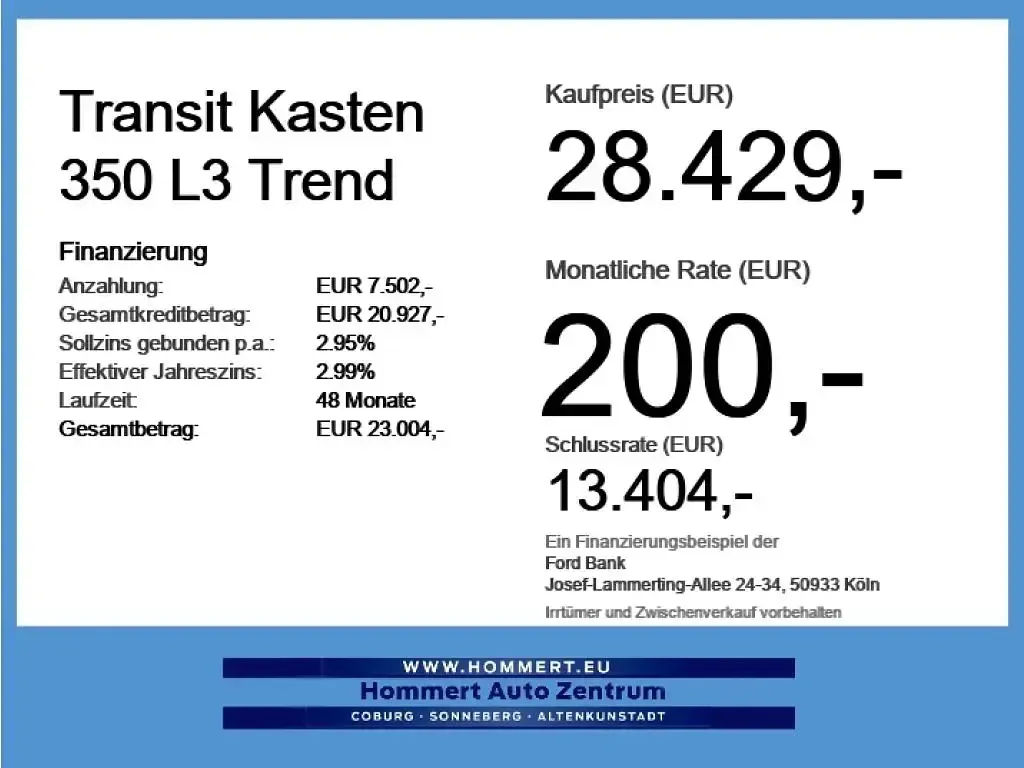 Gebraucht Ford Transit Trend 131 PS (96 kW) 2024 Frost weiß Van