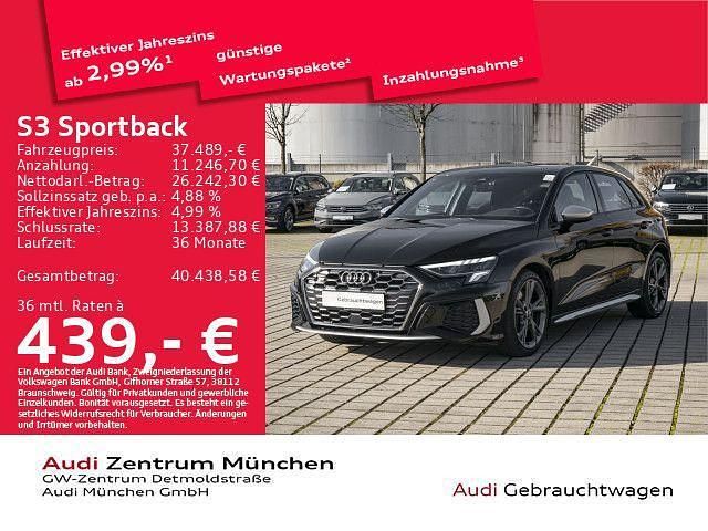 Mythosschwarz metallic Gebraucht 2024 Audi S3 Sport Limousine | 37.489 € (Superpreis) - Bild 1/2