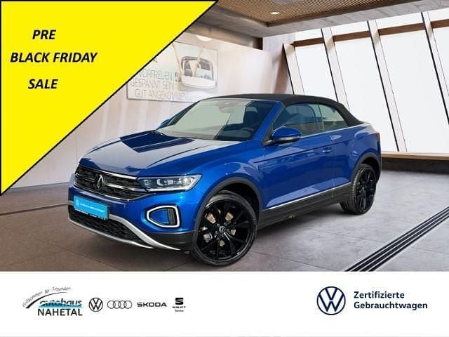 Blau Gebraucht 2022 VW T-Roc Cabriolet Style Cabrio | 25.999 € (Superpreis) - Bild 1/3
