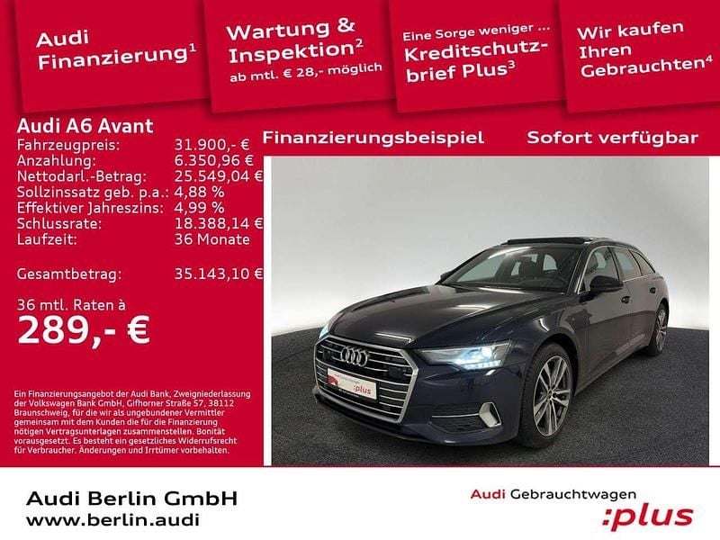 Firmamentblau metallic Gebraucht 2021 Audi A6 Ambiente Kombi | 31.900 € (Fairer Preis) - Bild 1/3