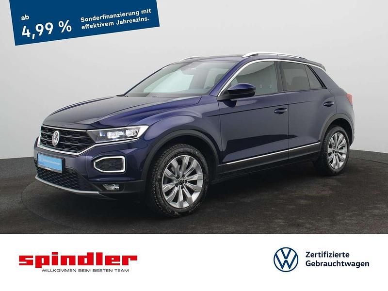 Atlantik blue metallic Gebraucht 2021 VW T-Roc Sportline SUV | 25.220 € (Etwas zu teuer) - Bild 1/3