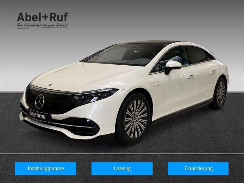 Designo diamantweiß bright weiß Gebraucht 2022 Mercedes EQS580 Limousine | 69.279 € (Superpreis) - Bild 1/4