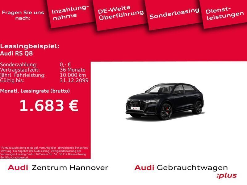 Orcaschwarz metallic Gebraucht 2021 Audi RS Q8 Ambiente SUV | 93.990 € (Guter Preis) - Bild 1/4