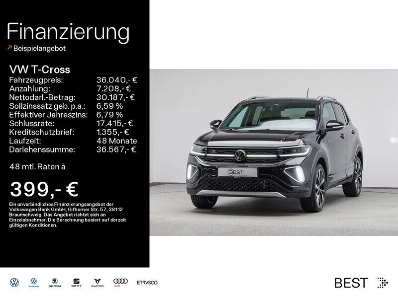 Schwarz Gebraucht 2022 VW T-Cross R-line SUV | 36.040 € - Bild 1/4