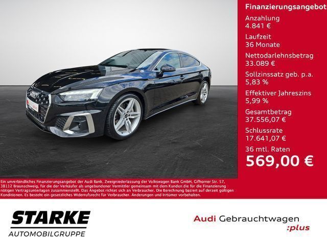 Schwarz Gebraucht 2020 Audi A5 Sportback S-Line Coupé | 33.940 € (Etwas zu teuer) - Bild 1/4