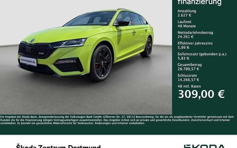 Grün Gebraucht 2023 Skoda Octavia RS Kombi | 26.888 € (Superpreis) - Bild 1/4