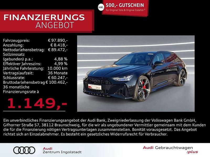 Schwarz metallic Gebraucht 2022 Audi RS6 Ambiente Kombi | 97.890 € (Superpreis) - Bild 1/2