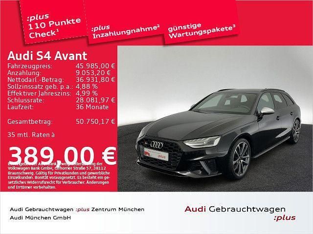Mythosschwarz metallic Gebraucht 2021 Audi S4 Sport Kombi | 45.985 € (Fairer Preis) - Bild 1/2