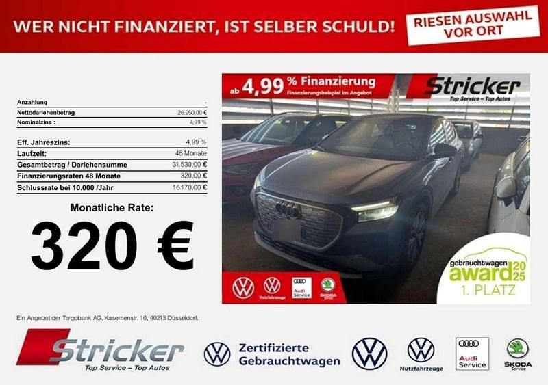 Blau Gebraucht 2022 Audi Q4 Sportback e-tron SUV | 26.949 € (Superpreis) - Bild 1/3