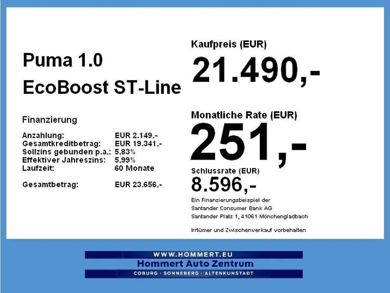 Gebraucht Ford Puma ST-Line 155 PS (114 kW) 2024 Obsidianschwarz metallic SUV