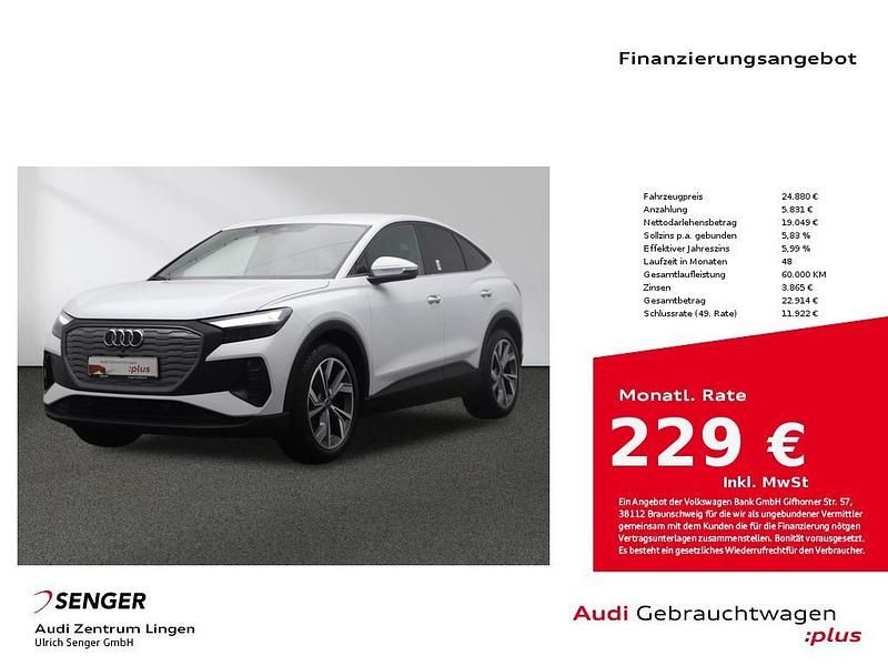 Gletscherweiß metallic Gebraucht 2022 Audi Q4 Sportback e-tron Basis SUV | 24.880 € (Etwas zu teuer) - Bild 1/4