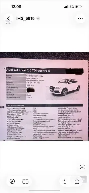 Gebraucht Audi Q3 S-Line 184 PS (135 kW) 2016 Weiß SUV