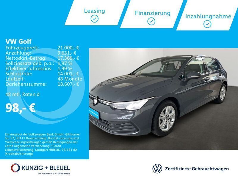 Delfingrau metallic Gebraucht 2024 VW Golf VIII Life Limousine | 21.580 € (Guter Preis) - Bild 1/4