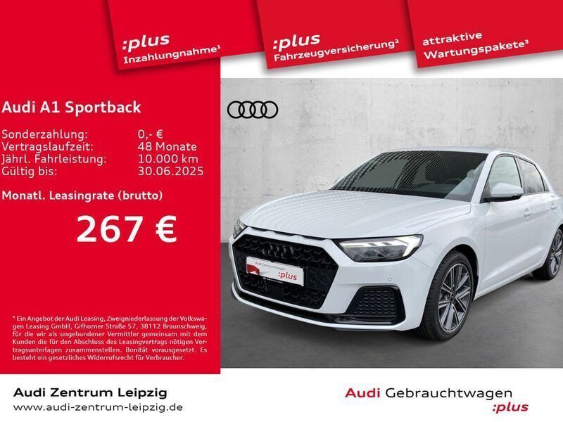 Gletscherweiß metallic Gebraucht 2024 Audi A1 Sportback Advanced Plus Kleinwagen | 25.490 € (Superpreis) - Bild 1/3