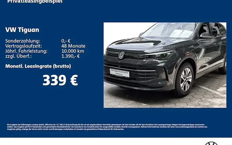Neu VW Tiguan Life 150 PS (110 kW) 2026 Grau SUV