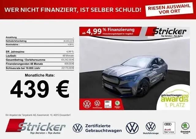 Graphitegrau metallic (metallic) Gebraucht 2023 Skoda Enyaq iV Lounge SUV | 36.948 € (Superpreis) - Bild 1/3