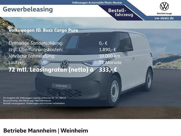 Weiß (candyweiß) Neu 2025 VW ID. Buzz Pure Van | 50.836 € (Teuer) - Bild 1/4
