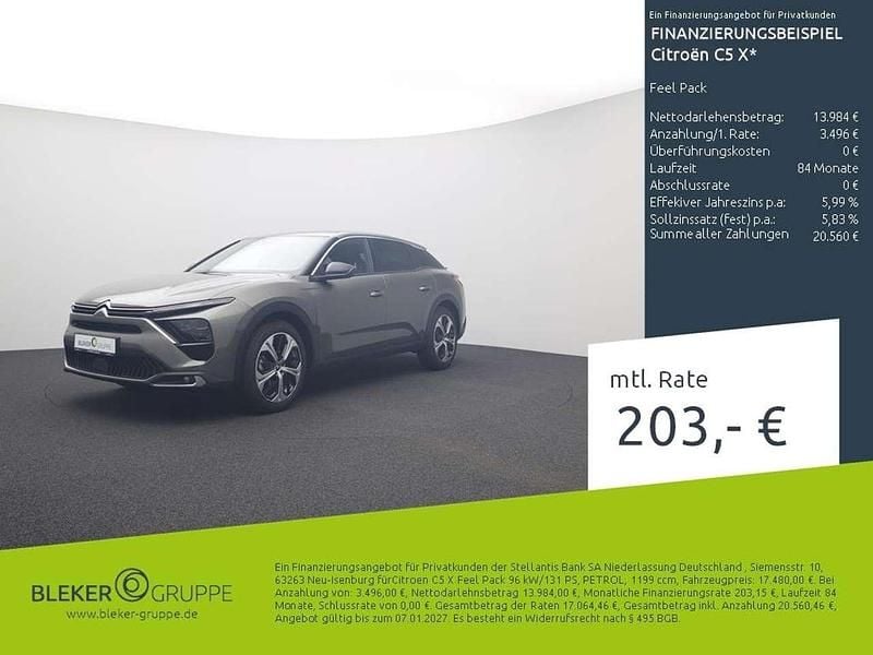 Amazonite grau Gebraucht 2022 Citroën C5 X Feel Kombi | 17.480 € - Bild 1/3