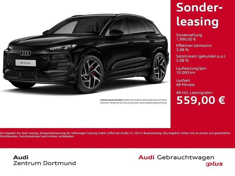 Mythosschwarz metallic Gebraucht 2025 Audi Q6 e-tron Advanced SUV | 62.811 € (Superpreis) - Bild 1/4