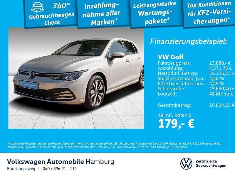 6n ivory silver metallic Gebraucht 2024 VW Golf VIII Move Limousine | 23.888 € (Fairer Preis) - Bild 1/3