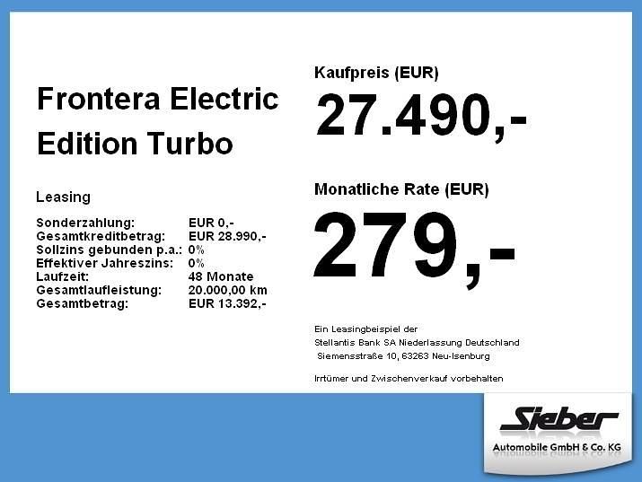 Neu Opel Frontera Edition 83 kW (113 PS) 2026 Effekt blau SUV