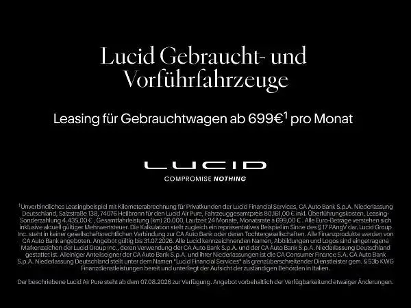 Gebraucht Lucid Air Pure 358 kW (487 PS) 2024 Rot Limousine