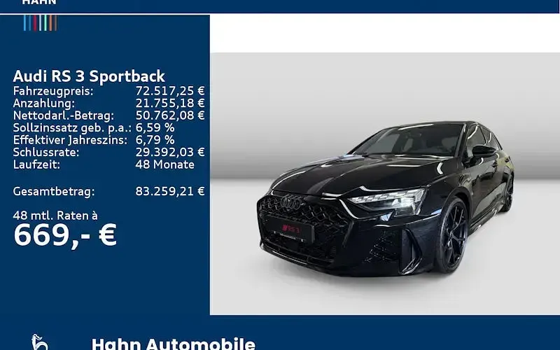 Neu Audi RS3 Advanced 400 PS (294 kW) 2025 Schwarz Limousine