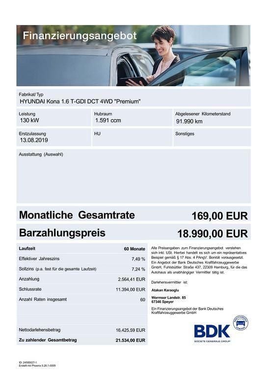 Gebraucht Hyundai Kona 177 PS (130 kW) 2019 Schwarz SUV