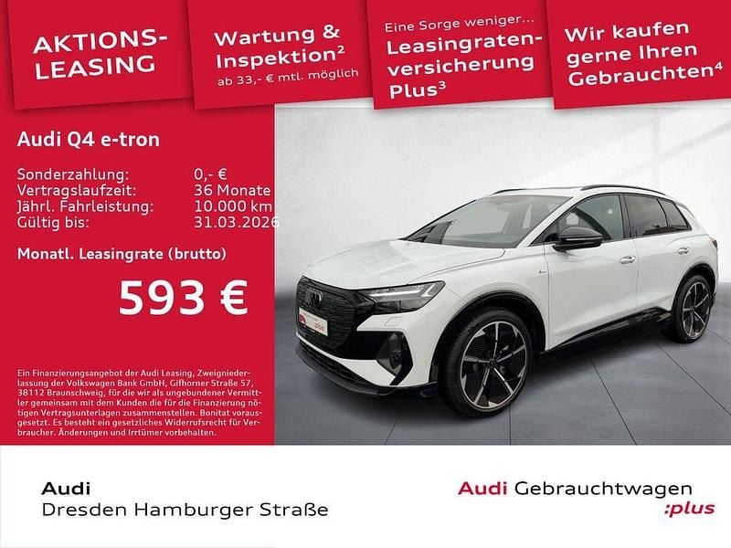 Gletscherweiß metallic Gebraucht 2025 Audi Q4 e-tron S-Line SUV | 50.890 € (Teuer) - Bild 1/3