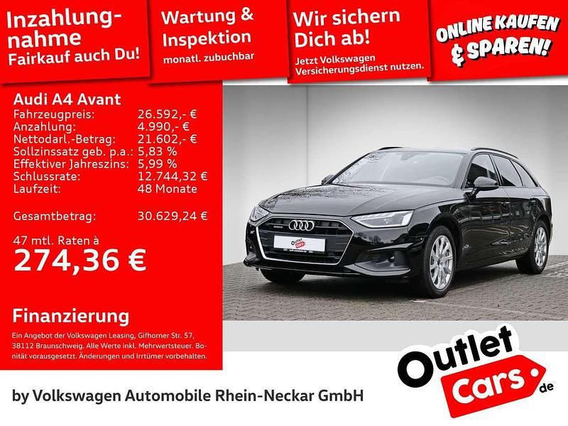 Brillantschwarz Gebraucht 2022 Audi A4 Business Kombi | 26.326 € (Fairer Preis) - Bild 1/4